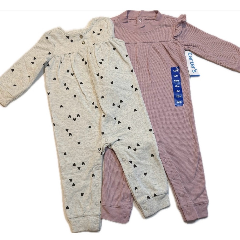 Carter's Gray and Purple Baby Romper Set